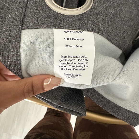 52'' X 84'' Eclipse Duotech Total Blackout 2-Panels Curtain Charcoal Gray - Picture 4 of 4